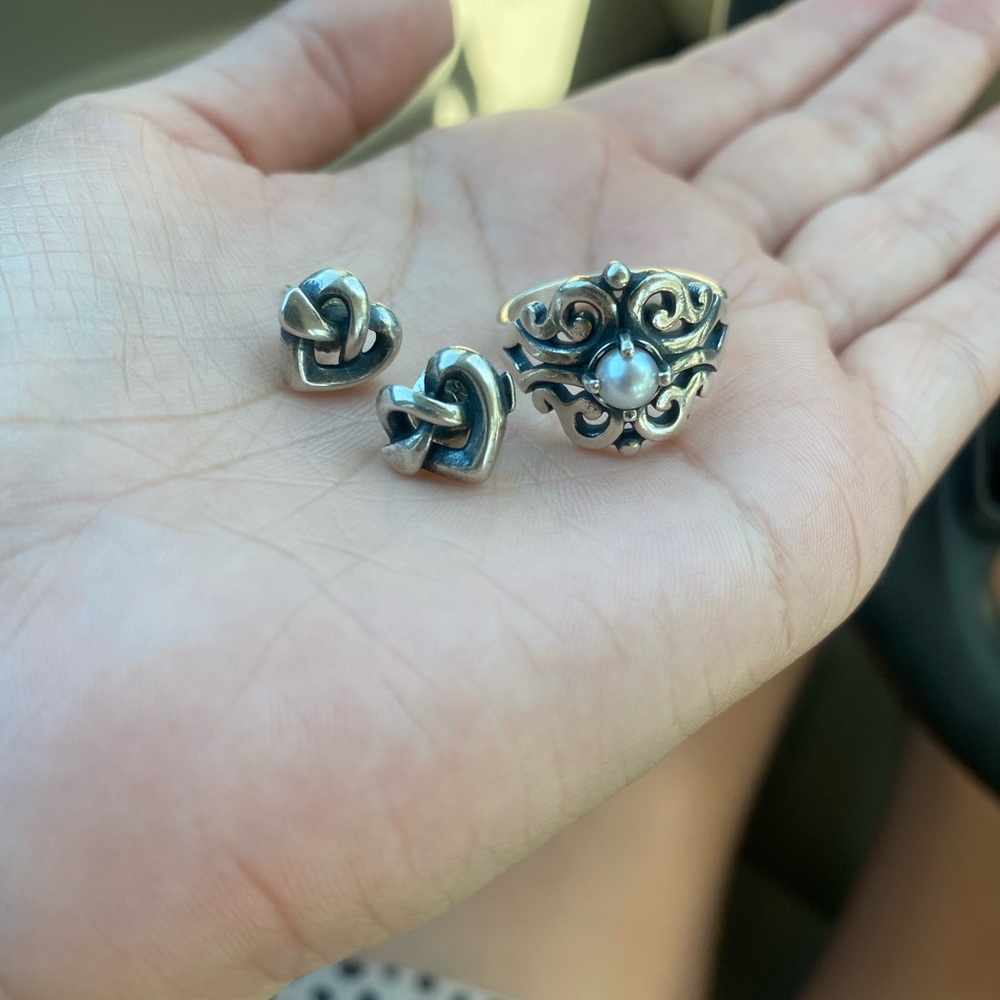 James Avery earring and ring set